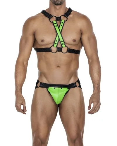 Jockstrap Snap Noir-Vert sextoys et accessoires sur La Boutique du Hard