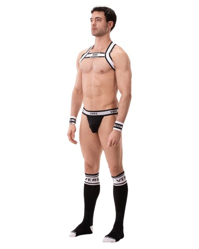 Harnais √©lastique Vers Noir-Blanc sextoys et accessoires sur La Boutique du Hard