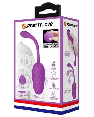 Oeuf vibrant Marina Pretty Love 8 x 3.3 cm Violet pas cher