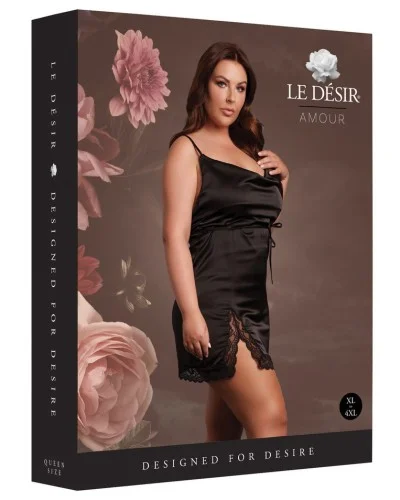 Robe Fendue Grande Taille Krystal Noir sextoys et accessoires sur La Boutique du Hard