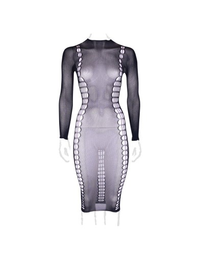 Robe Longue à Col Roulé Grande taille Carme Noir sextoys et accessoires sur La Boutique du Hard