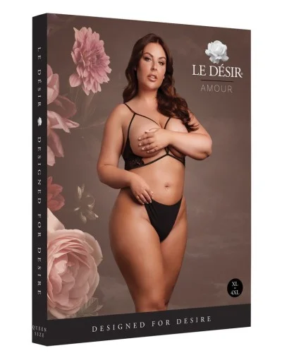 Soutien-gorge Triangle Ouvert Grande Taille Charma Noir sextoys et accessoires sur La Boutique du Hard