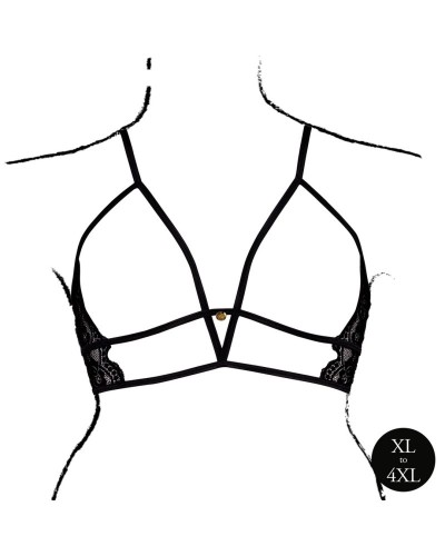 Soutien-gorge Triangle Ouvert Grande Taille Charma Noir sextoys et accessoires sur La Boutique du Hard