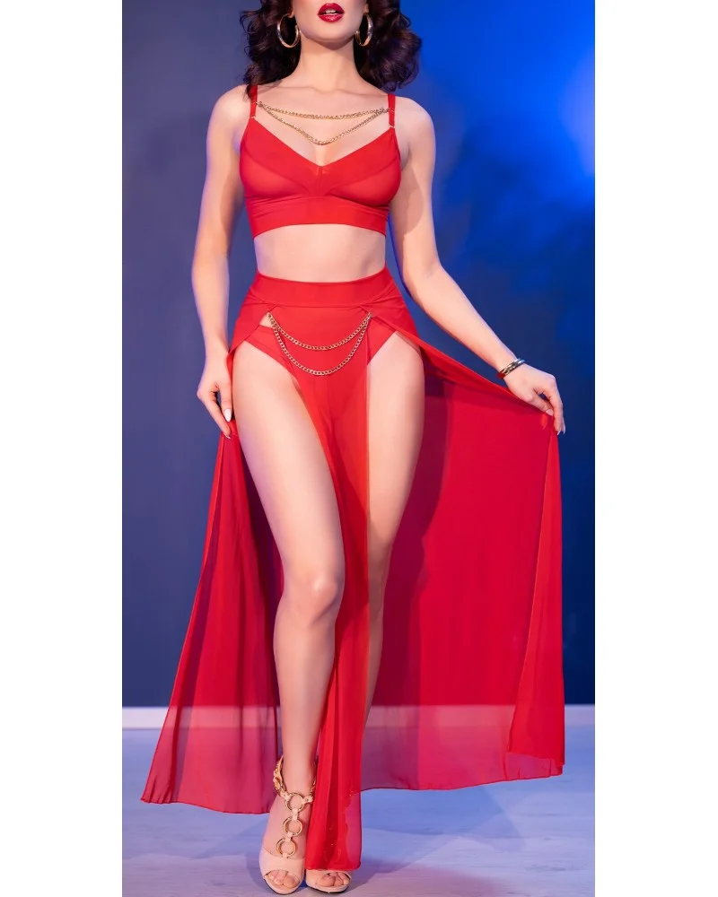 Ensemble 3 Pièces Celia Rouge sextoys et accessoires sur La Boutique du Hard