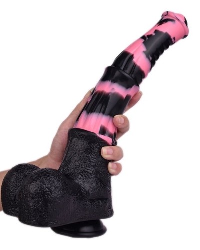 Gode Horse Tinulf L 28 x 6.5cm Noir-Rose sextoys et accessoires sur La Boutique du Hard