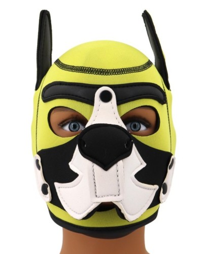Cagoule Puppy Fox Néoprène Jaune-Blanc sextoys et accessoires sur La Boutique du Hard