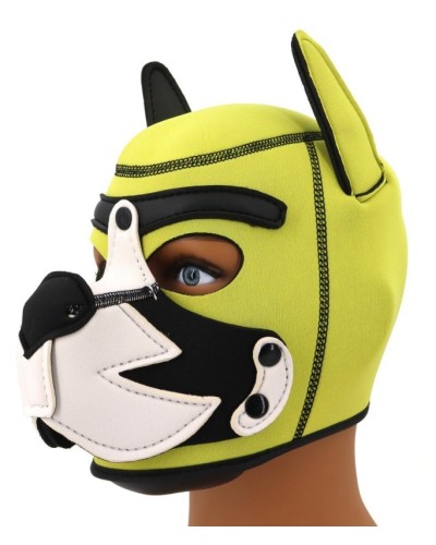 Cagoule Puppy Fox Néoprène Jaune-Blanc sextoys et accessoires sur La Boutique du Hard