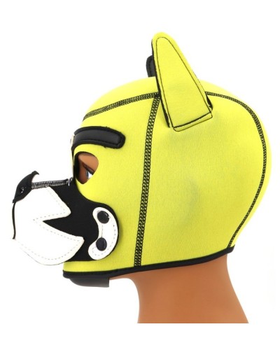 Cagoule Puppy Fox Néoprène Jaune-Blanc sextoys et accessoires sur La Boutique du Hard