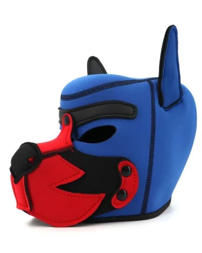 Cagoule Puppy Fox Néoprène Bleu-Rouge sextoys et accessoires sur La Boutique du Hard