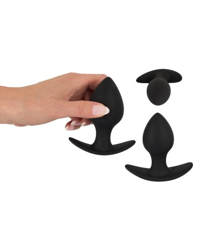 Lot de 3 plugs lestés Trainer Weight Noirs sextoys et accessoires sur La Boutique du Hard