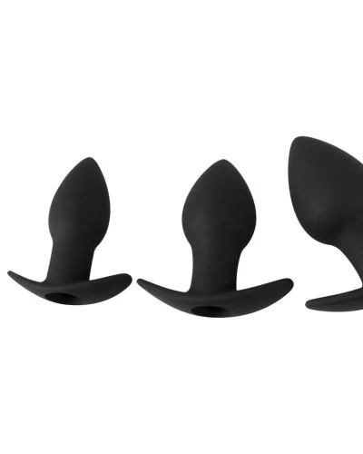 Lot de 3 plugs vibrants Silibutt Noirs sextoys et accessoires sur La Boutique du Hard