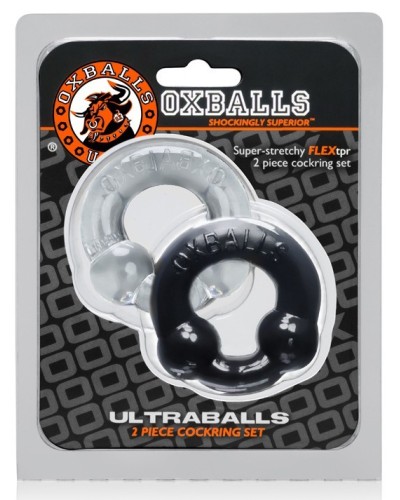 Pack Cockrings Ultraballs Oxballs Clear-Noir pas cher