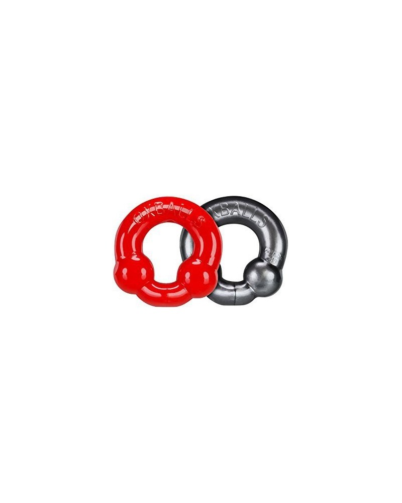 Pack Cockrings Ultraballs Oxballs Gris - Rouge pas cher