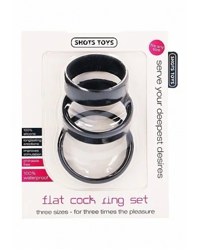 Pack de 3 cockrings en silicone Flat Cocks pas cher