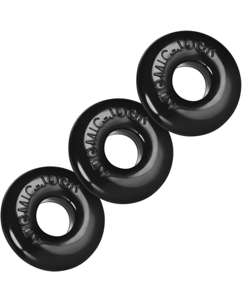 Pack de 3 mini cockrings Oxballs Noir pas cher