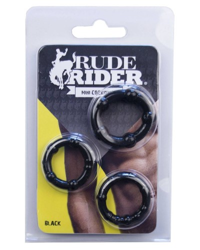 Pack de 3 mini cockrings souples noirs pas cher