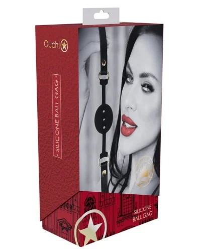 Bâillon-Boule Milan 41mm Noir et Rouge sextoys et accessoires sur La Boutique du Hard