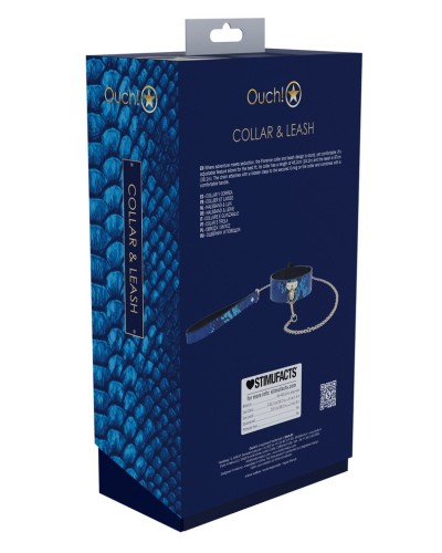 Collier-Laisse Florence Bleu sextoys et accessoires sur La Boutique du Hard