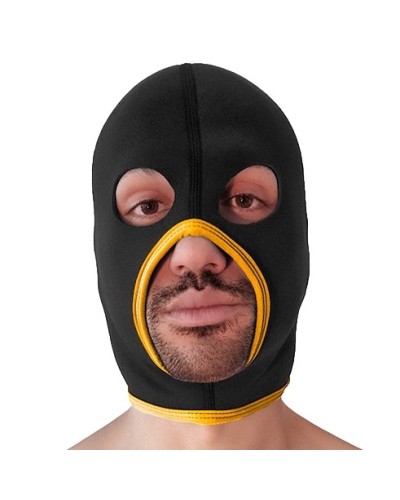 Cagoule Eyes Face Brutus Noire-Jaune sextoys et accessoires sur La Boutique du Hard