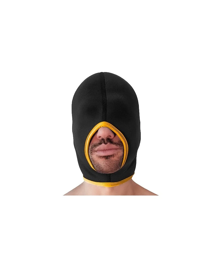 Cagoule Face Fucker Brutus Noire-Jaune sextoys et accessoires sur La Boutique du Hard