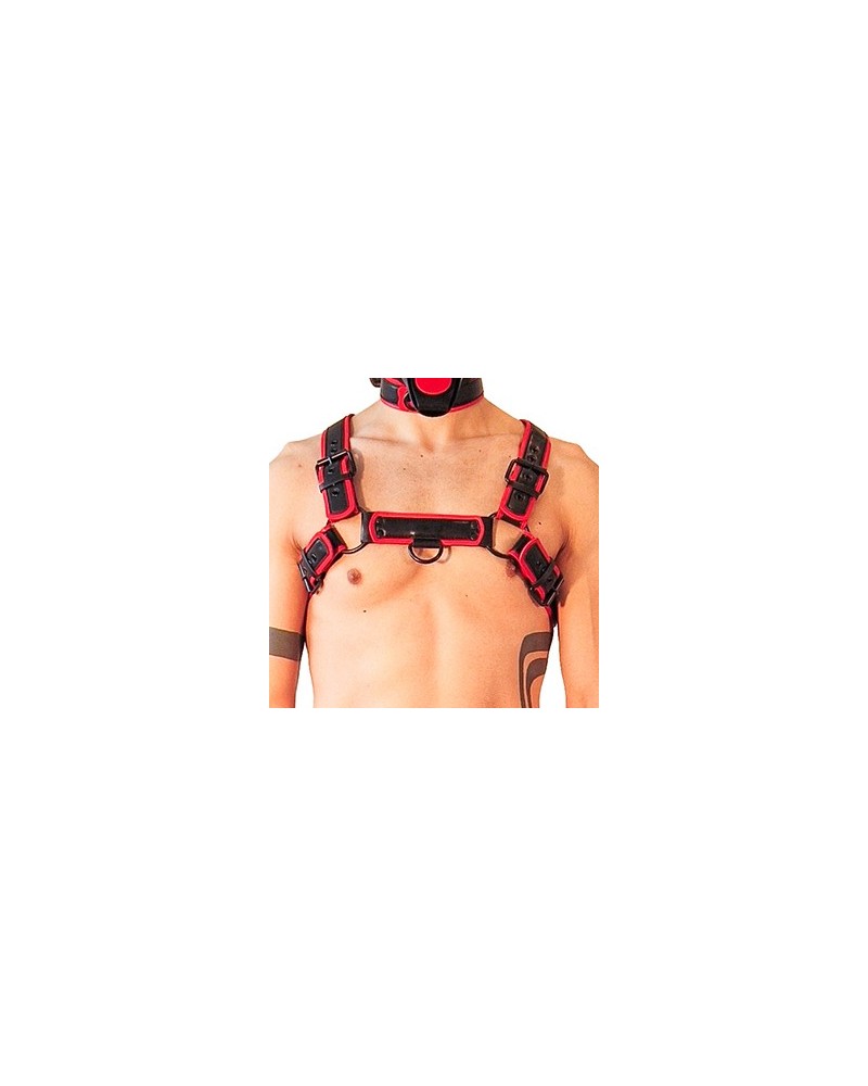 Harnais Puppy Harness Noir-Rouge sextoys et accessoires sur La Boutique du Hard