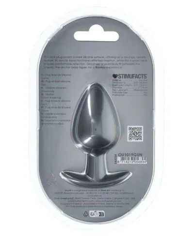 Plug Metally L 7.5 x 4cm Gris sextoys et accessoires sur La Boutique du Hard