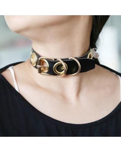 Collier Cirgoth Noir et Doré sextoys et accessoires sur La Boutique du Hard