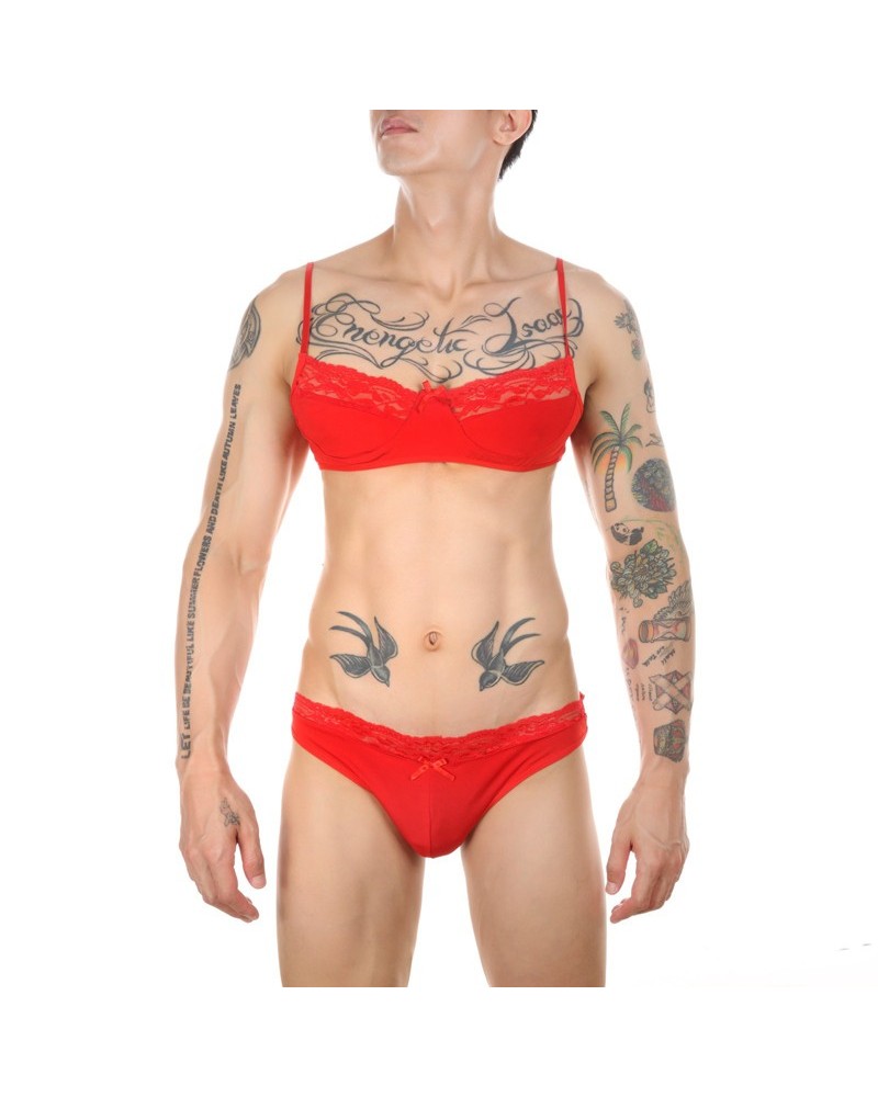 Ensemble Slip et Bra Tarmina Rouge sextoys et accessoires sur La Boutique du Hard