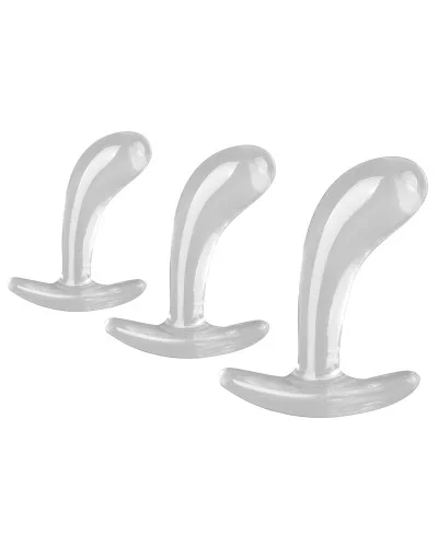 Kit de 3 Plugs Curved Three 11 x 3.5cm Transparent sextoys et accessoires sur La Boutique du Hard