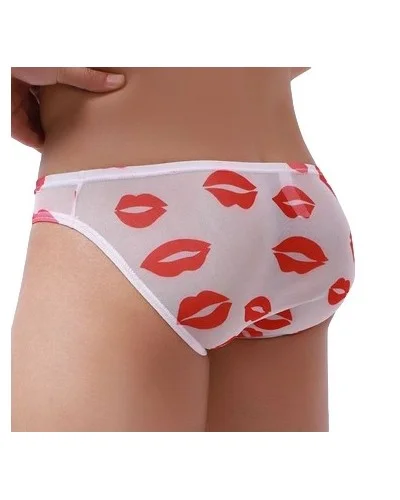 Slip sexy Kiss Lips Blanc sextoys et accessoires sur La Boutique du Hard