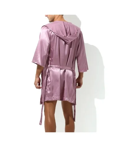 Peignoir effet satiné Long Slit Rose sextoys et accessoires sur La Boutique du Hard