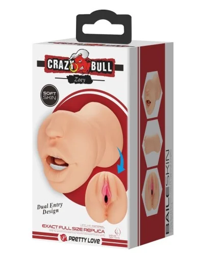 Masturbateur Pussy Crazy Bull Zoey 2 Entrées sextoys et accessoires sur La Boutique du Hard