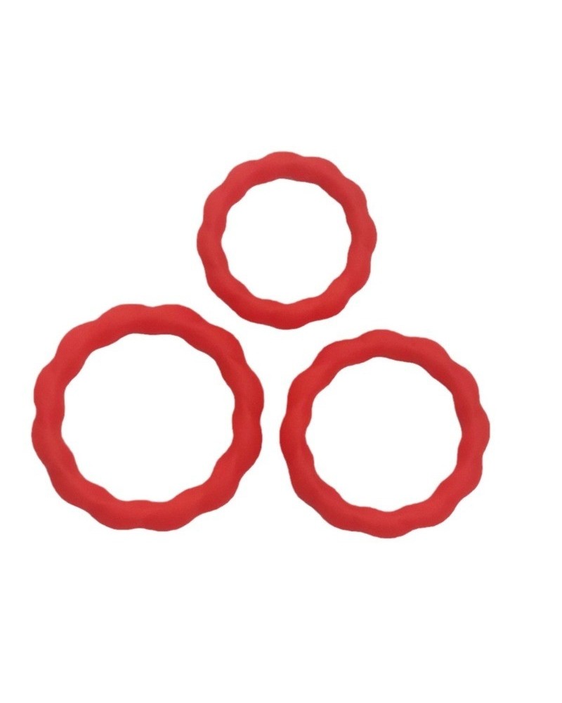 Lot de 3 Cockrings Tortick Rouges sextoys et accessoires sur La Boutique du Hard