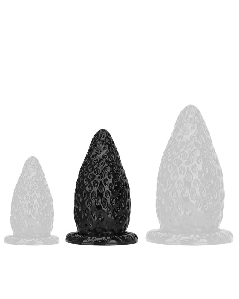 Plug Fraise M 18 x 9 cm Noir sextoys et accessoires sur La Boutique du Hard