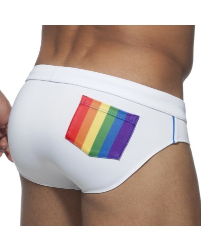 Slip de bain RAINBOW SWIM Blanc sextoys et accessoires sur La Boutique du Hard
