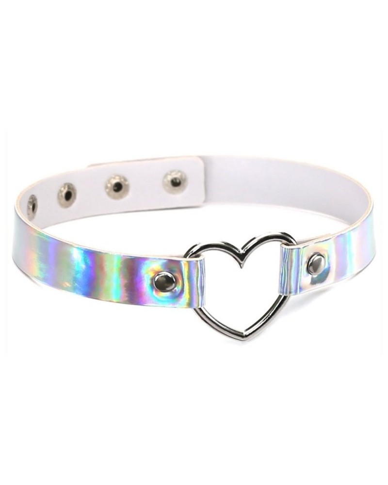 Ras de cou Heart Laser Blanc argenté sextoys et accessoires sur La Boutique du Hard