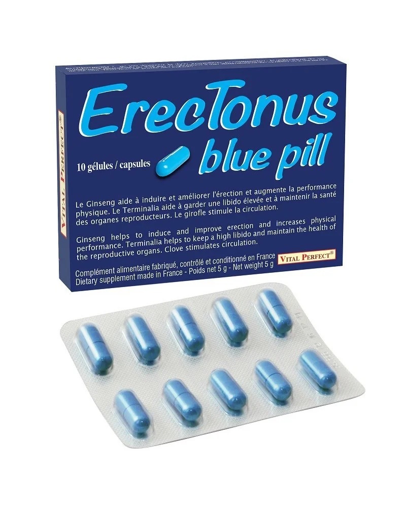 Stimulant ErecTonus Blue Pill 10 gélules sextoys et accessoires sur La Boutique du Hard