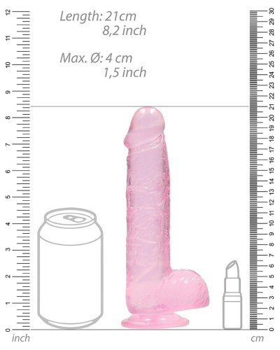 Gode Crystal Clear 16 x 4cm Rose sextoys et accessoires sur La Boutique du Hard