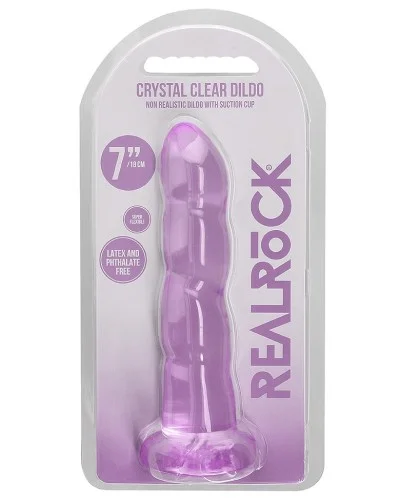 Gode Twist Crystal RealRock 16 x 4cm Violet sextoys et accessoires sur La Boutique du Hard