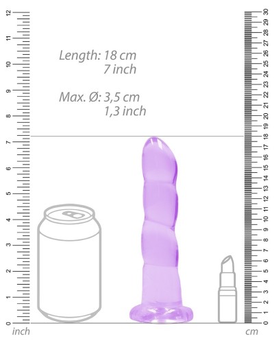 Gode Twist Crystal RealRock 16 x 4cm Violet sextoys et accessoires sur La Boutique du Hard