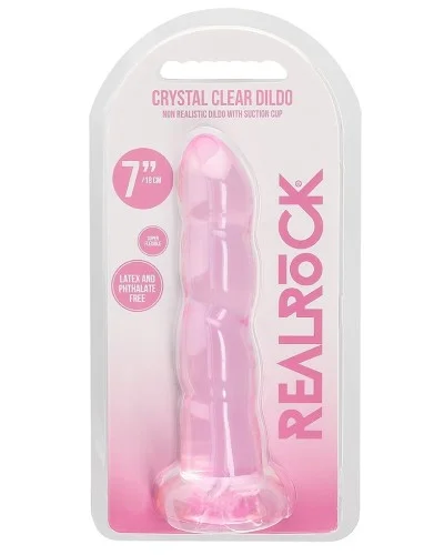Gode Twist Crystal RealRock 16 x 4cm Rose sextoys et accessoires sur La Boutique du Hard