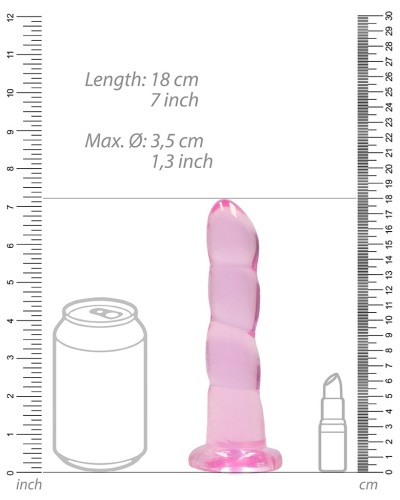 Gode Twist Crystal RealRock 16 x 4cm Rose sextoys et accessoires sur La Boutique du Hard