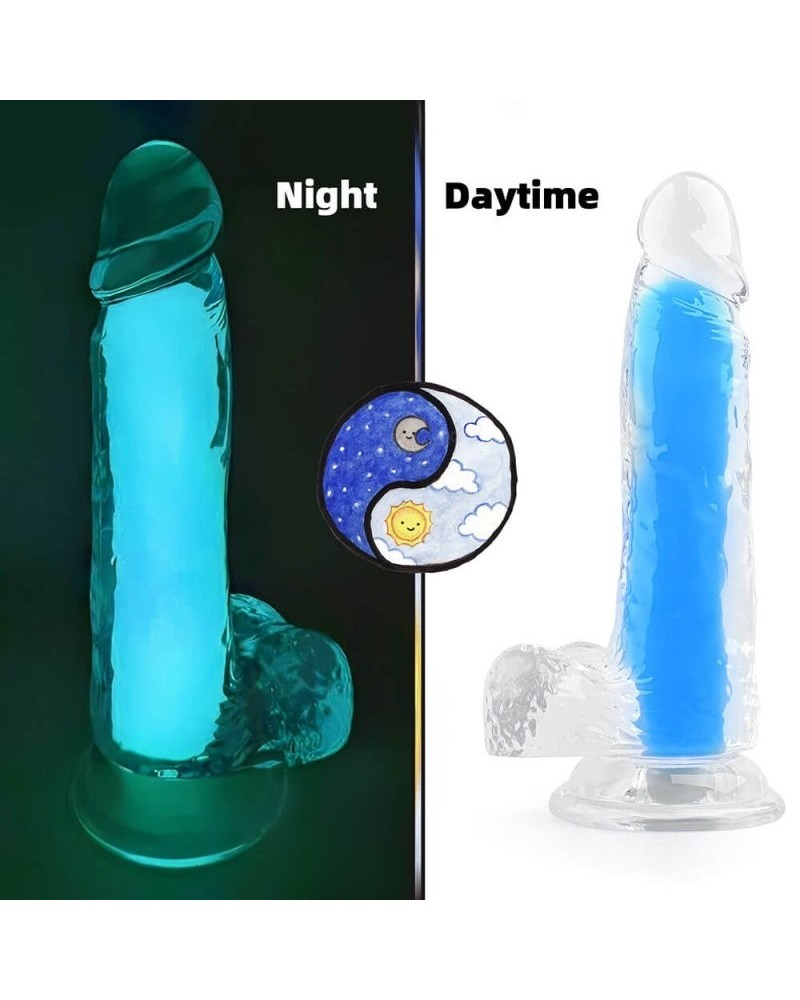 Gode phosphorescent Color Glow 15 x 4.5cm Bleu sextoys et accessoires sur La Boutique du Hard