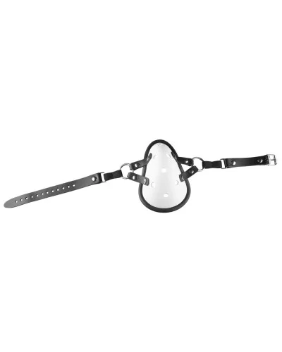 Masque avec Lanières en Cuir « Sniff my .... » Blanc sextoys et accessoires sur La Boutique du Hard