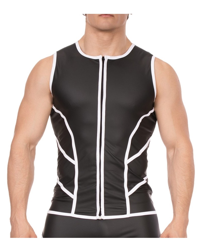 Veste sans manche Robin Noir-Blanc sextoys et accessoires sur La Boutique du Hard