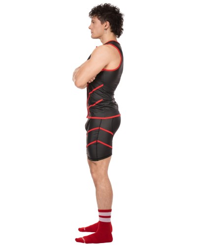 Veste sans manche Robin Noir-Rouge sextoys et accessoires sur La Boutique du Hard
