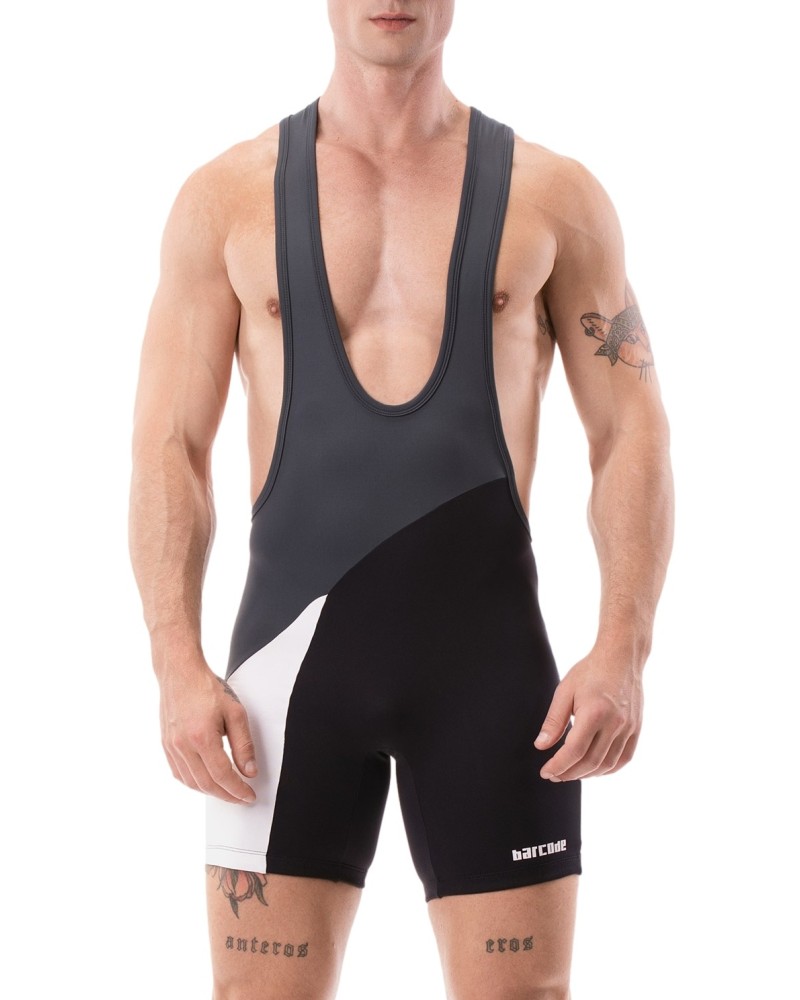 Body Singlet Luckenwalde Anthracite-Noir-Blanc sextoys et accessoires sur La Boutique du Hard