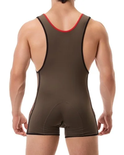 Combi Singlet Allan Kaki-Rouge sextoys et accessoires sur La Boutique du Hard