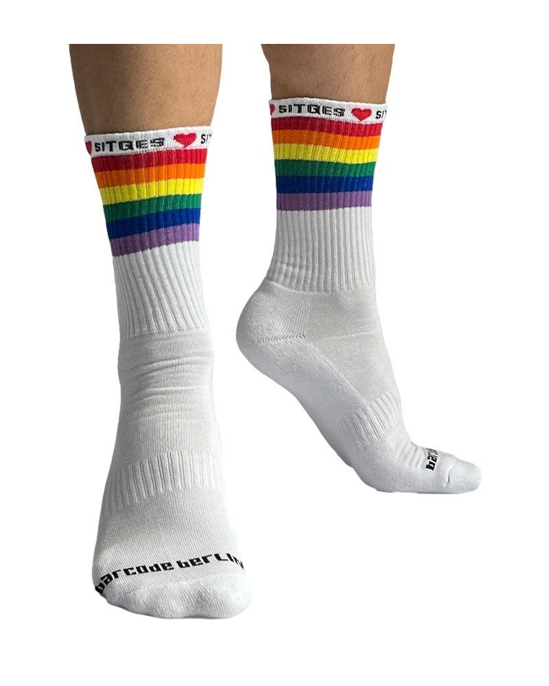 Chaussettes blanches Pride Love Sitges sextoys et accessoires sur La Boutique du Hard