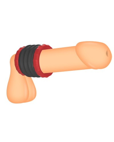 Ballstretcher Soqlo 35 mm - Hauteur 5 cm Noir-Rouge sextoys et accessoires sur La Boutique du Hard